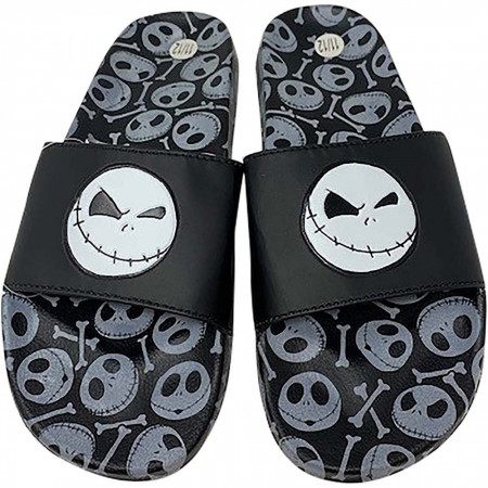 Nightmare Before Christmas Jack Skellington Logo Slides Sandals
